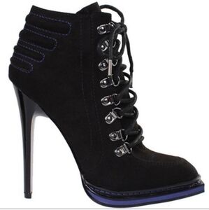 GX by Gwen Stefani Teardrop square toe ankle bootie w/ side zip and lace up